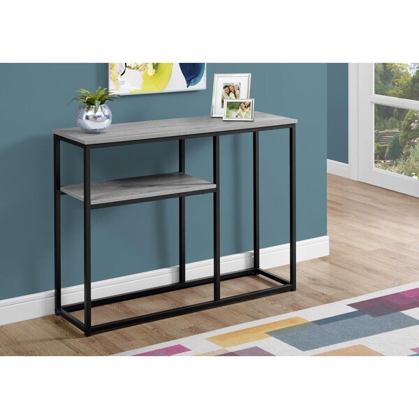 Gfancy Fixtures 32 in. MDF & Black Metal Accent Table - GF3652778