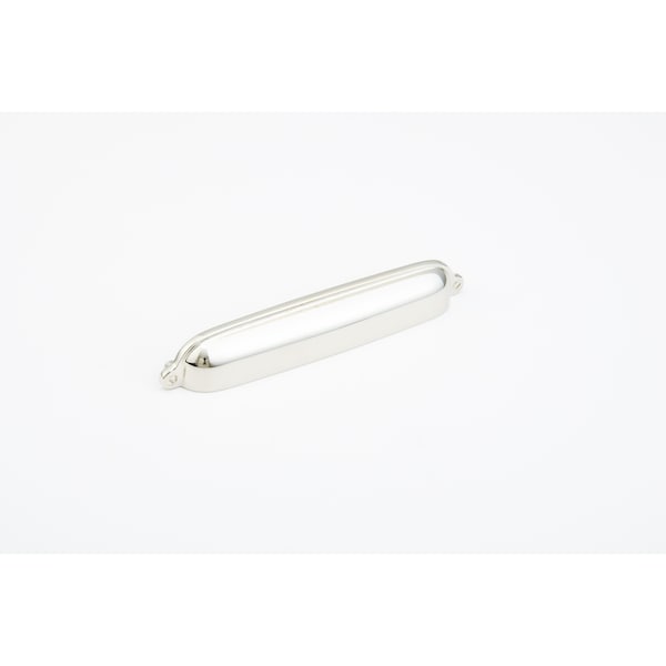 Schaub 6in Center to Center Country Cup Pull Polished Nickel Finish - 744-PN