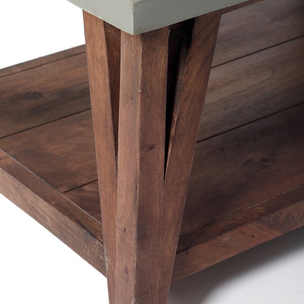 Alaterre Furniture Brookside 40"W Wood with Concrete-Coating Entryway Coat Hook and Bench - AWBS042470