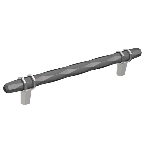 Amerock London 6-5/16 in 160 mm Center-to-Center Black Chrome/Polished Chrome Cabinet Pull - BP36650BCR26
