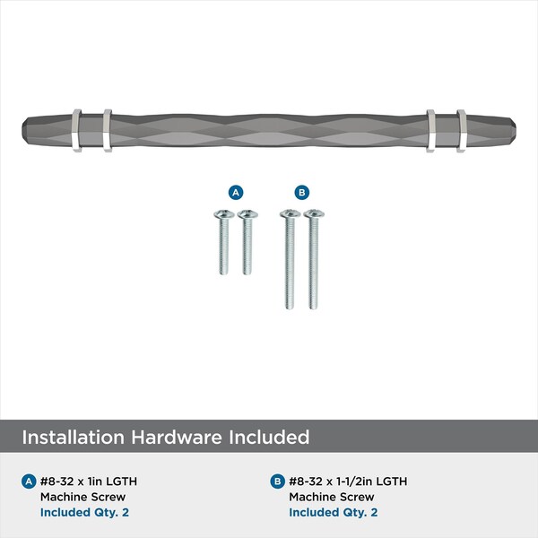 Amerock London 6-5/16 in 160 mm Center-to-Center Black Chrome/Polished Chrome Cabinet Pull - BP36650BCR26