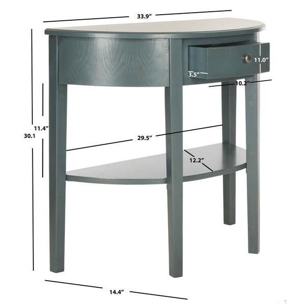 Safavieh Abram Console Table, Steel Teal - 30.1 x 14.4 x 33.9 in. - AMH6636B