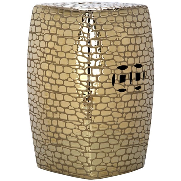 Safavieh Jasmine Garden Stool- Plated Gold - 20 x 13 x 13 in. - ACS4544A