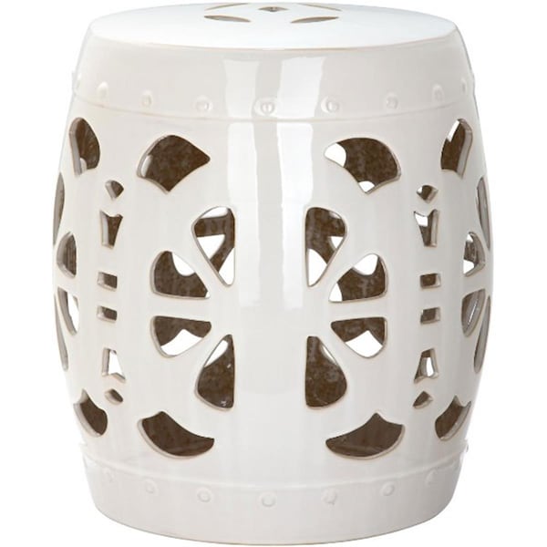 Safavieh Stencil Blossom Garden Stool- Cream - 19 x 17 x 17 in. - ACS4536B