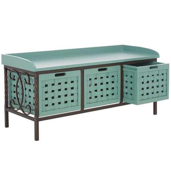 Safavieh Isaac Storage Bench, Dusty Green - AMH6530B
