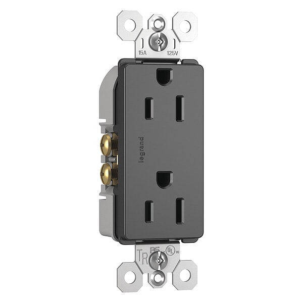 Legrand Receptacle, Straight Blade, 15A, NEMA 5-15R - 885TRBK