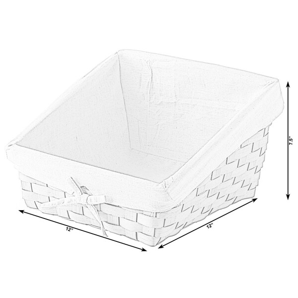 Vintiquewise Wooden Angled Display Basket with Fabric Liner for Storage and Display - QI003502.L