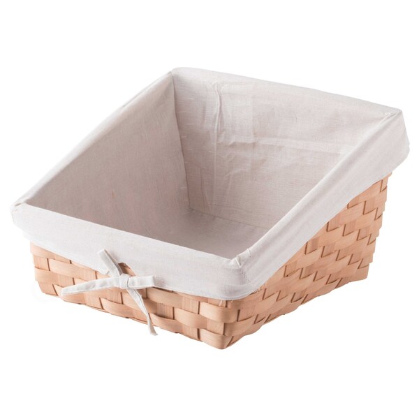 Vintiquewise Wooden Angled Display Basket with Fabric Liner for Storage and Display - QI003502.L