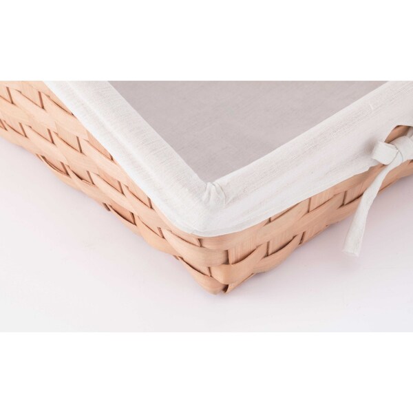 Vintiquewise Wooden Angled Display Basket with Fabric Liner for Storage and Display - QI003502.L