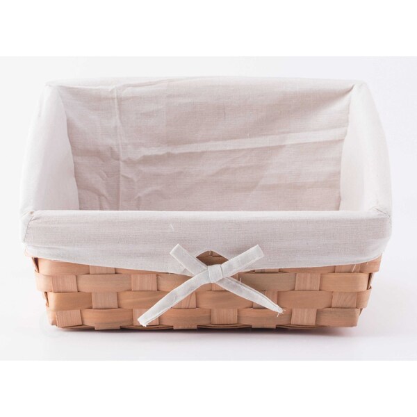 Vintiquewise Wooden Angled Display Basket with Fabric Liner for Storage and Display - QI003502.L