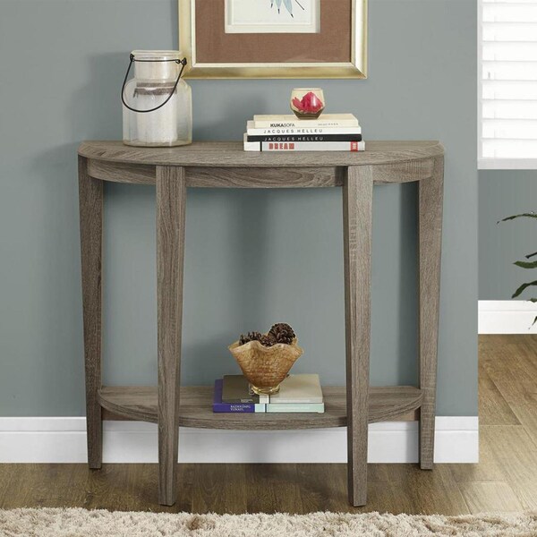 Homeroots 36 in. Dark Taupe Hall Console Accent Table - 332817