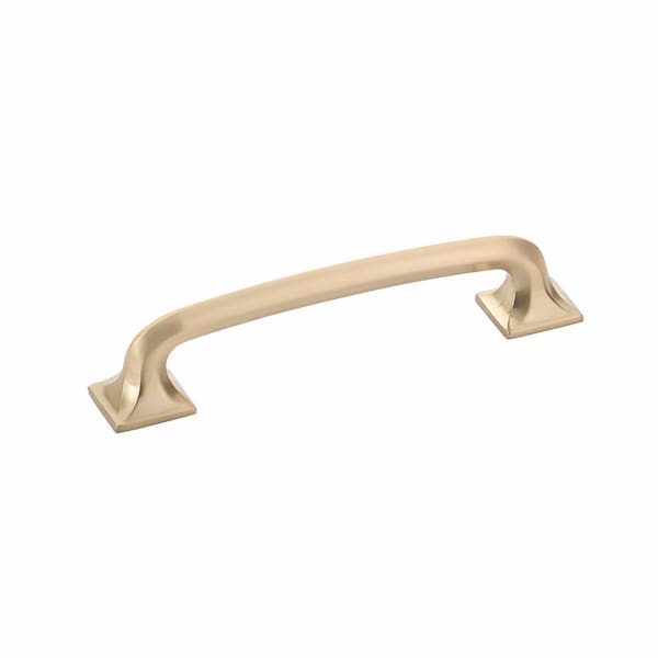 Schaub 5in Center to Center Northport Square Cabinet Pull Signature Satin Brass Finish - 216-SSB