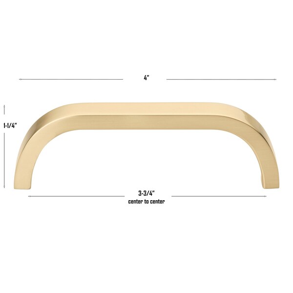 Gliderite Hardware 3-3/4 in. Center to Center Curved Bar Pull Champagne Gold, 5PK - 4843-96-CHPG-5
