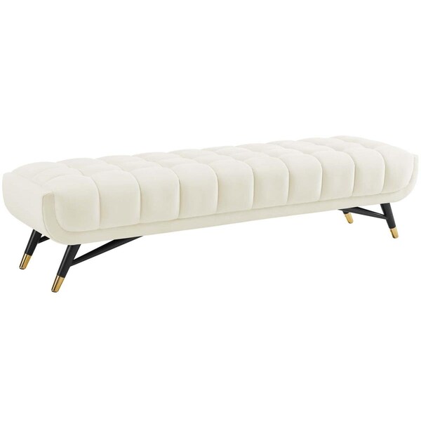 Modway Furniture Adept Upholstered Velvet Bench - Ivory, 17 x 21 x 73 in. - EEI-3061-IVO