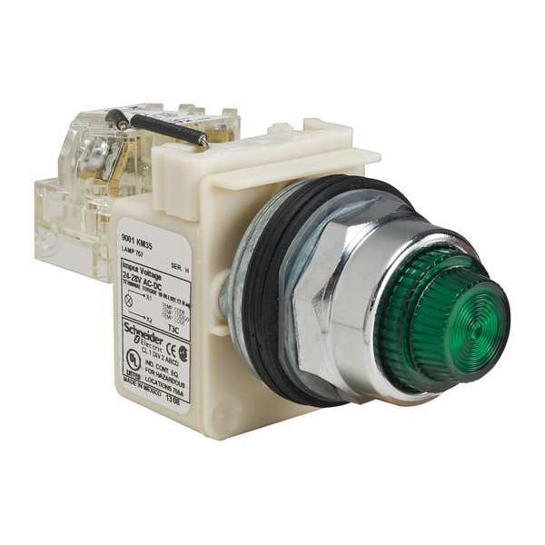 Luz piloto Schneider Electric Push to Test, verde, Incand - 9001KT35G31