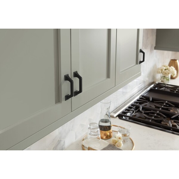Amerock Exceed 3 inch 76mm Center-to-Center Matte Black Cabinet Pull - BP37375FB