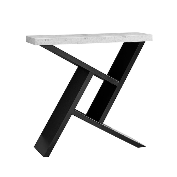 Towels Usa 36 in. Accent Table with Cement-Look Hall Console, Black - TO2618139