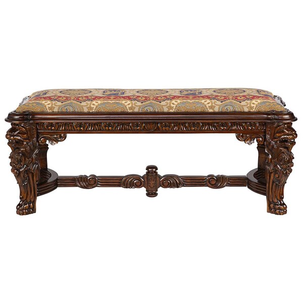 Design Toscano Lord Raffles Grande Hall Lion Leg Bench - AF51291