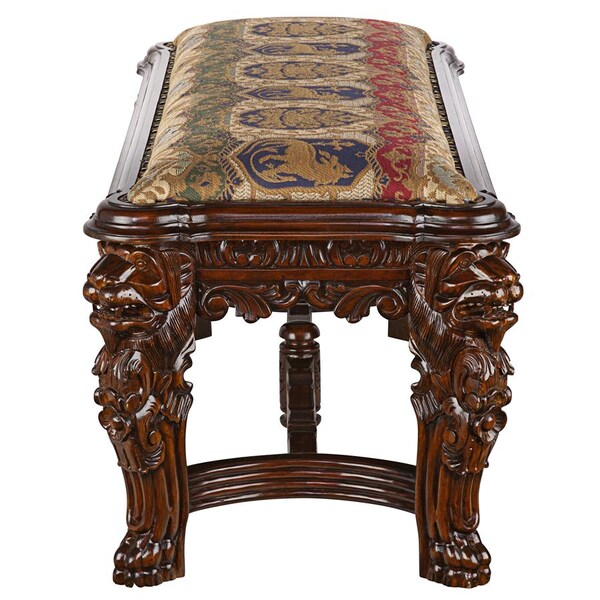 Design Toscano Lord Raffles Grande Hall Lion Leg Bench - AF51291