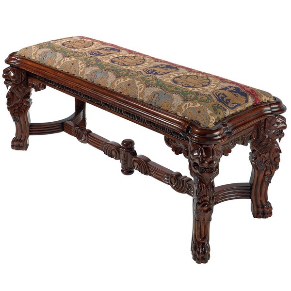 Design Toscano Lord Raffles Grande Hall Lion Leg Bench - AF51291