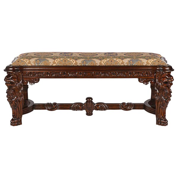Design Toscano Lord Raffles Grande Hall Lion Leg Bench - AF51291