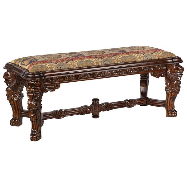 Design Toscano Lord Raffles Grande Hall Lion Leg Bench - AF51291