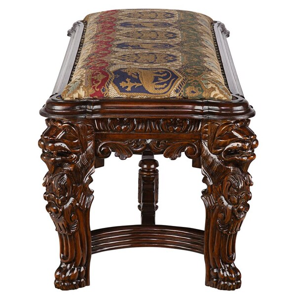 Design Toscano Lord Raffles Grande Hall Lion Leg Bench - AF51291