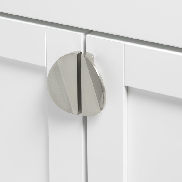 Gliderite Hardware 1-1/2 in. Center to Center Semi Circle Knob Satin Nickel, 25PK - 4844-SN-25