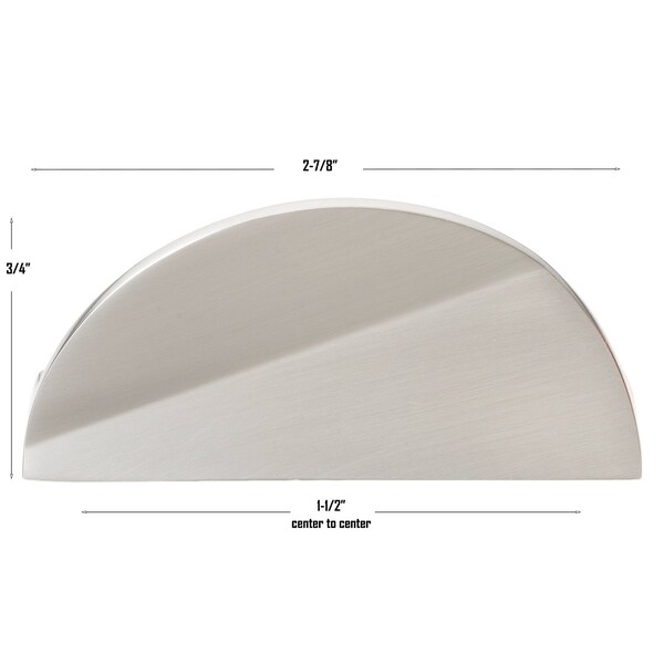 Gliderite Hardware 1-1/2 in. Center to Center Semi Circle Knob Satin Nickel, 25PK - 4844-SN-25