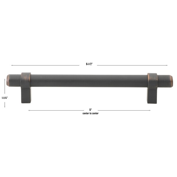 Gliderite Hardware 5-1/16 in. Center to Center Oil Rubbed Bronze Solid Steel Bar Pull - 4007-128-ORB, 5PK - 4007-128-ORB-5