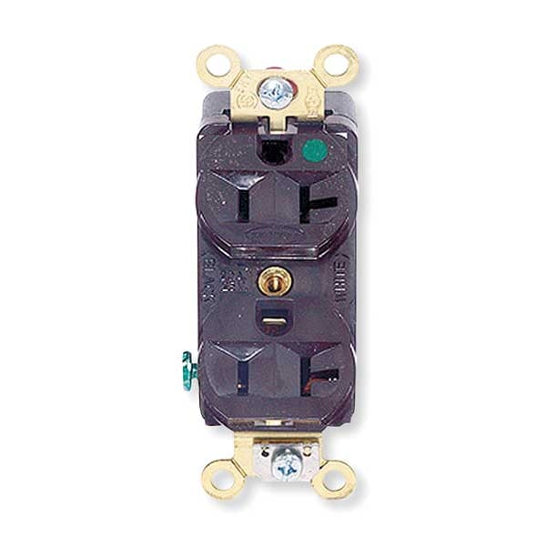 Hubbell 20A Duplex Receptacle 125VAC 5-20R BN - HBL8300H