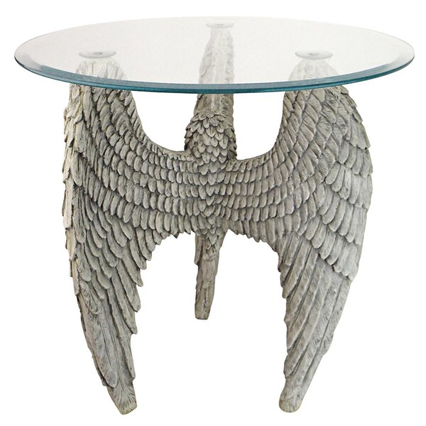 Design Toscano Angel Wings at Our Feet Glass-Topped Table - KY4132