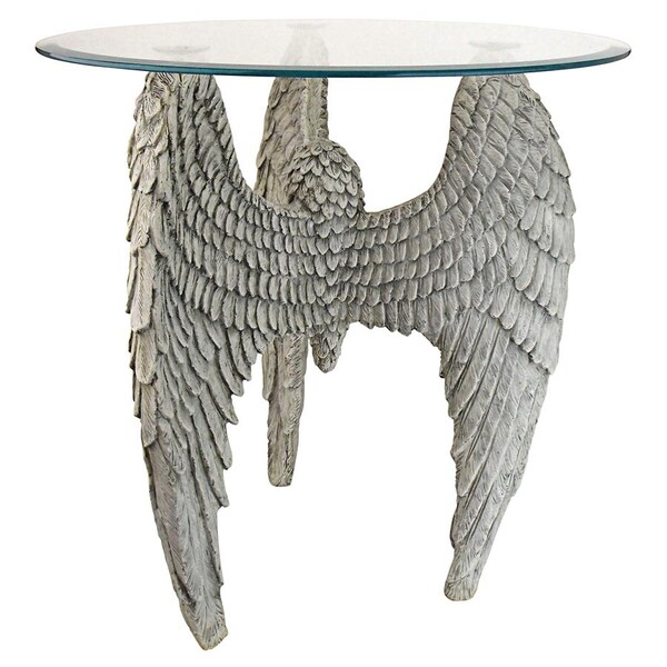 Design Toscano Angel Wings at Our Feet Glass-Topped Table - KY4132