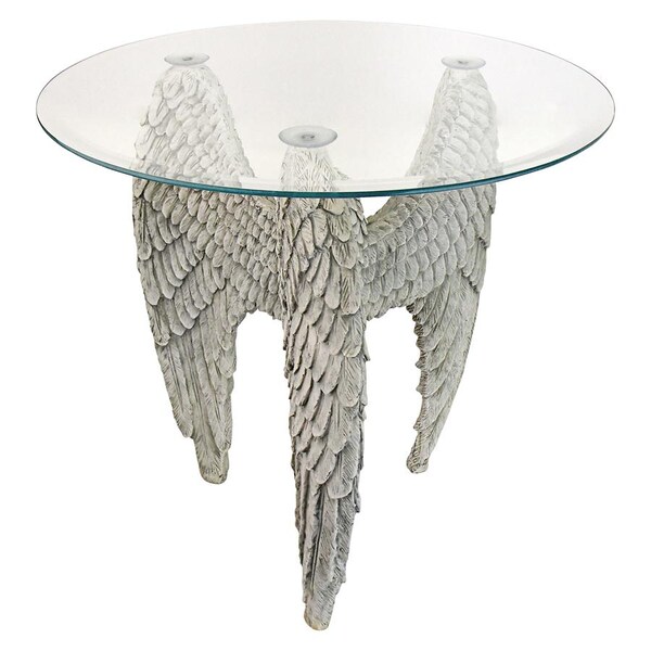 Design Toscano Angel Wings at Our Feet Glass-Topped Table - KY4132
