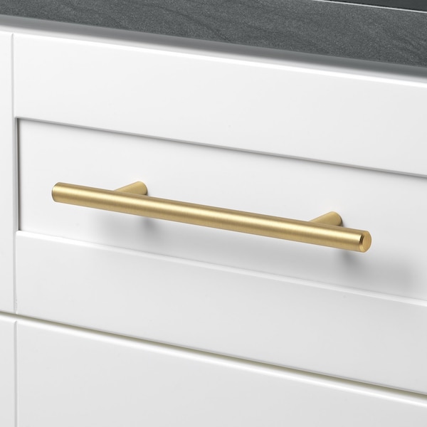 Gliderite Hardware 5-1/16 in. Center to Center Satin Gold Solid Steel Bar Pull - 5002-128-SG, 25PK - 5002-128-SG-25