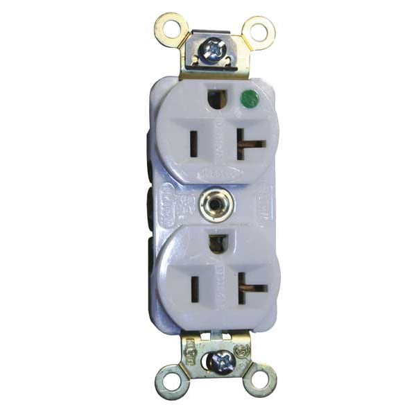 Hubbell 20A Duplex Receptacle 125VAC 5-20R WH - HBL8300ILW