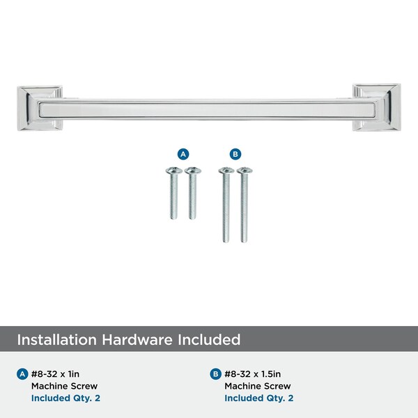 Amerock Mulholland 6-5/16 in 160 mm Center-to-Center Polished Chrome Cabinet Pull - BP5353026