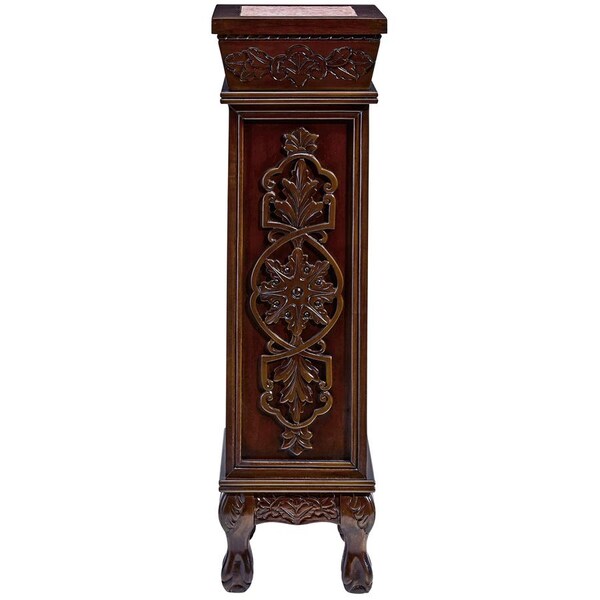 Design Toscano Peacock Stained Glass Illuminated Hand-Crafted Pedestal - BN1036