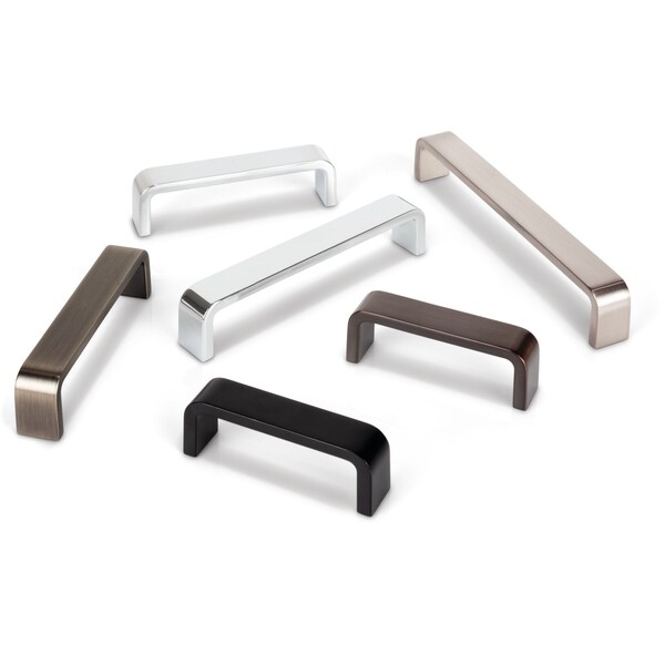 Elements By Hardware Resources 128 mm Center-to-Center Satin Nickel Square Asher Cabinet Pull - 193-128SN