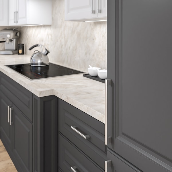 Richelieu Avellino Collection 10 1/8 in (256 mm) Center-to-Center Brushed Nickel Contemporary Cabinet Pull - BP527256195