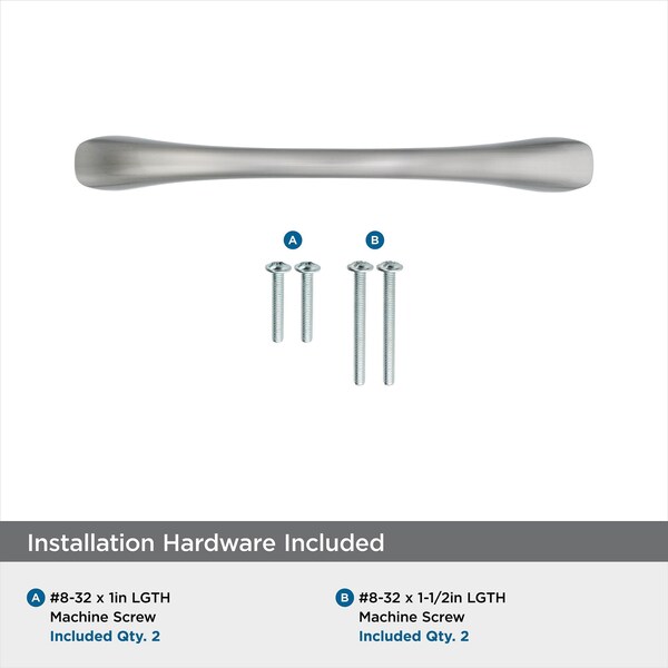 Amerock Vaile 3-3/4 in 96 mm Center-to-Center Satin Nickel Cabinet Pull - BP53003G10