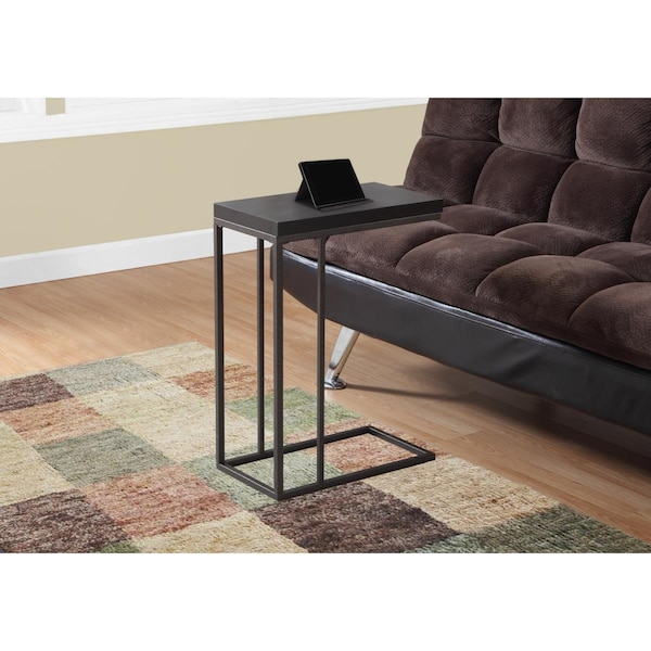 Gfancy Fixtures 25.25 in. Cappuccino Particle Board & Bronze Metal Accent Table - GF3655589