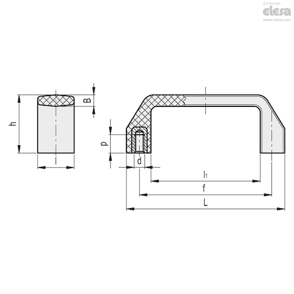 Elesa Bridge handles, M.543/110 B-1/4-20 - M.543 (INCH SIZES)