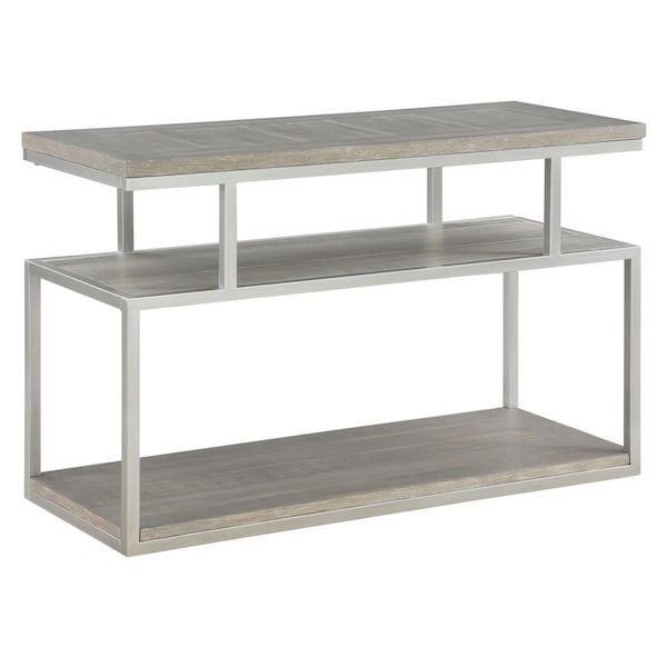 Progressive Furniture Lake Forest II Sofa/Console Table in Musk Gray/Natural - T366-05
