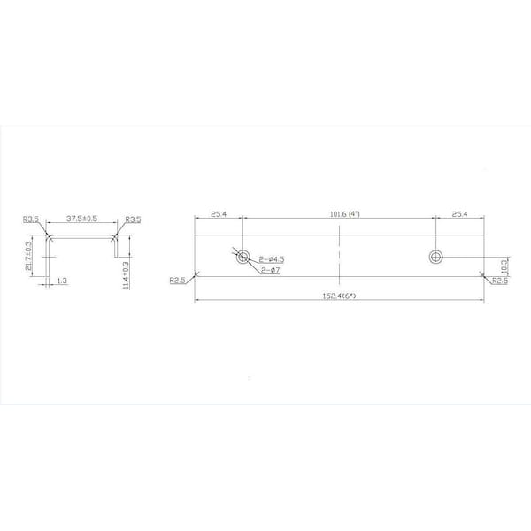 Richelieu 4 in (102 mm) Center-to-Center Stainless Steel Contemporary Edge Cabinet Pull - BP57606170A
