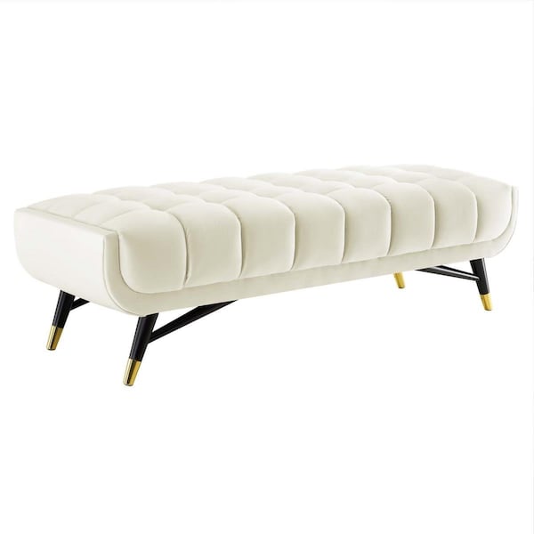 Modway Furniture 60 in. Adept Performance Velvet Bench, Ivory - EEI-4241-IVO
