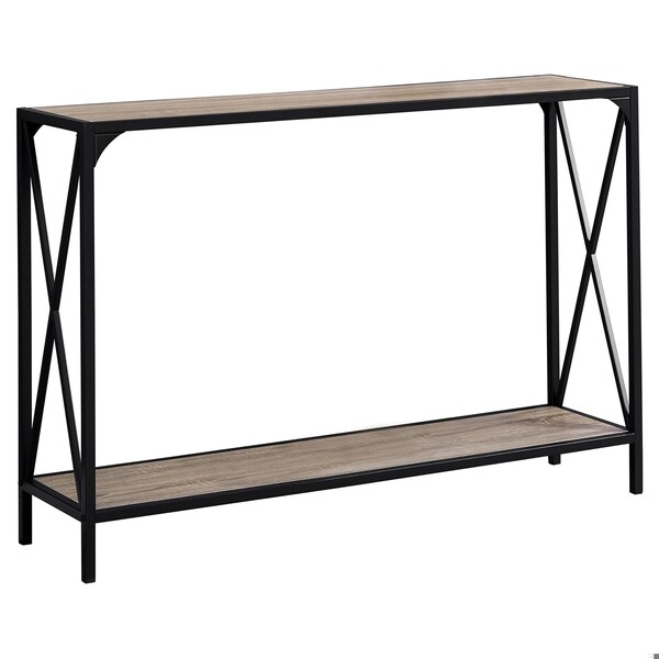 Homeroots 48 in. Dark Taupe & Black Hall Console Accent Table - 332730