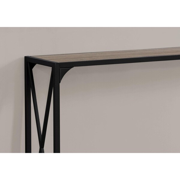 Homeroots 48 in. Dark Taupe & Black Hall Console Accent Table - 332730