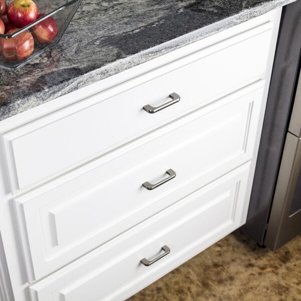 Jeffrey Alexander 3" Center-to-Center Brushed Pewter Alvar Cabinet Pull - 264-3BNBDL
