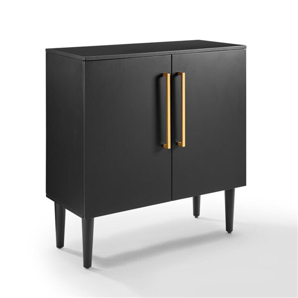 Crosley Everett Accent Cabinet, Matte Black - 30.13 x 31 x 14 in. - CF6122-MB